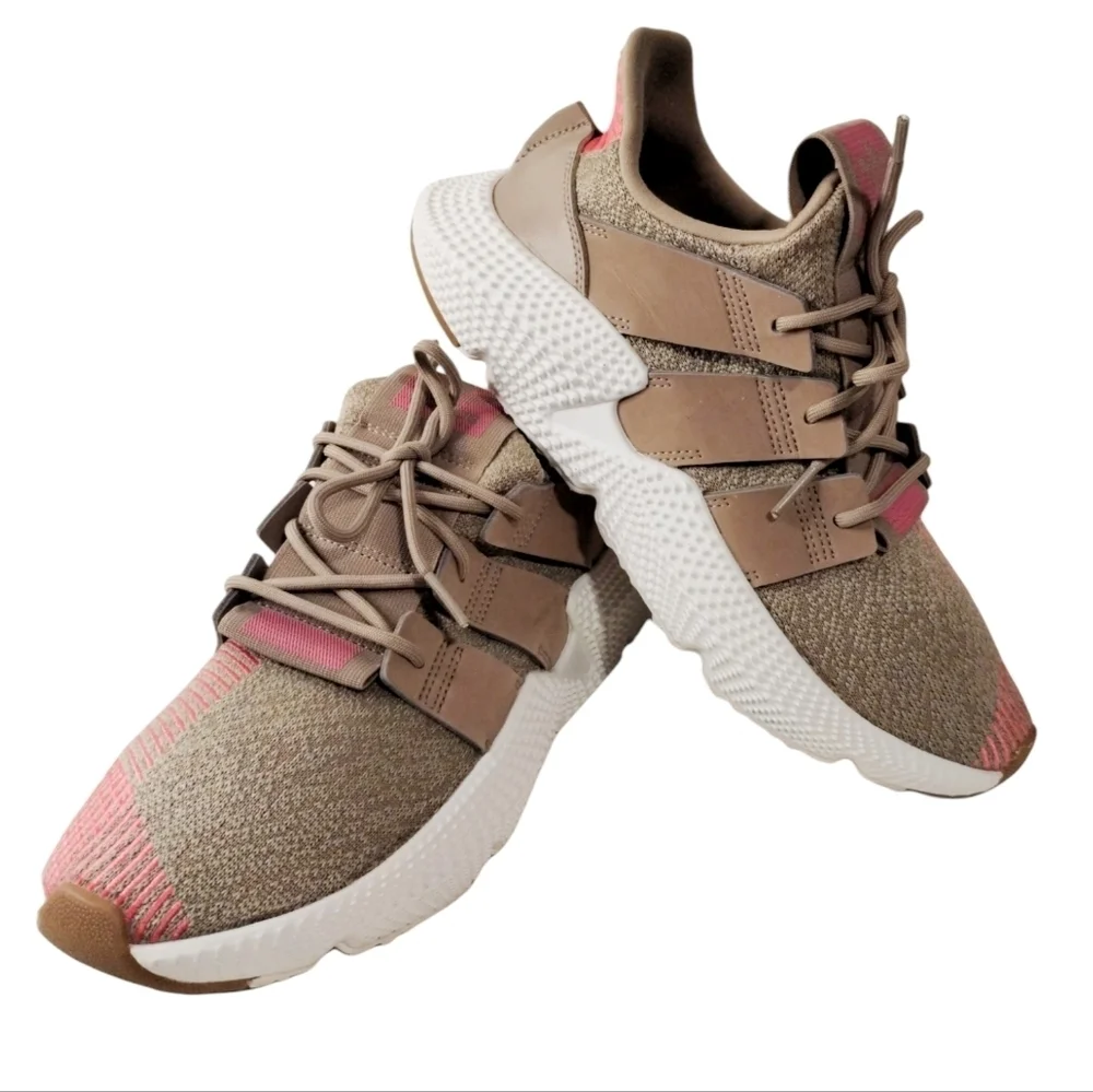 Adidas PROPHERE Athletic‎ Gym Run Men 7 /Women 8.5 Khaki/Pink Chunky Platform